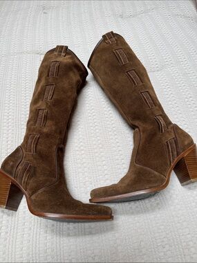 Gorgeous Via Spiga Brown Suede Knee High Boots